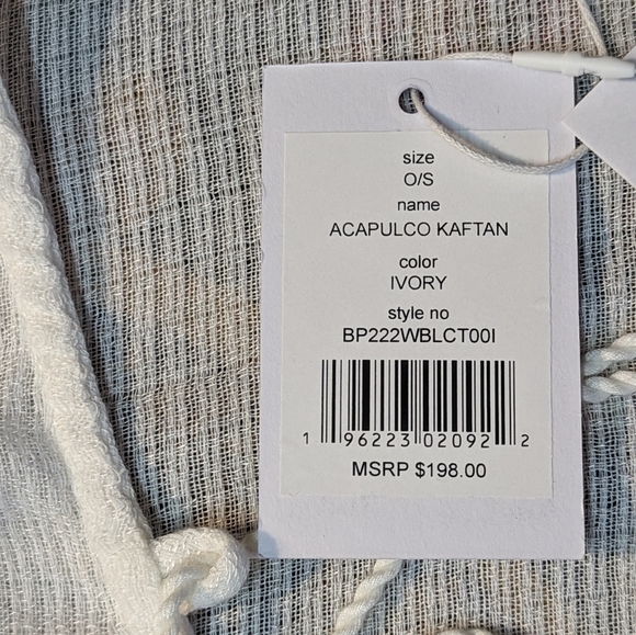 Walter Baker Ivory Acapulco Kaftan Swim/Party Dress, One Size - Picture 8 of 10